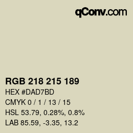 カラーコード: RGB 218 215 189 | qconv.com