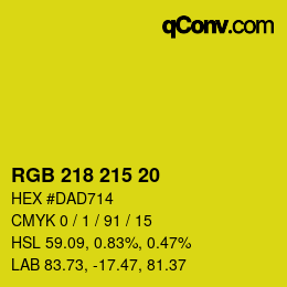 カラーコード: RGB 218 215 20 | qconv.com