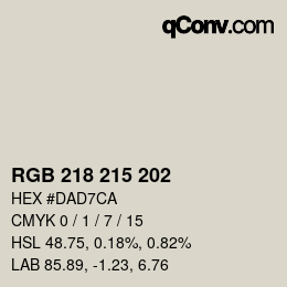 Color code: RGB 218 215 202 | qconv.com