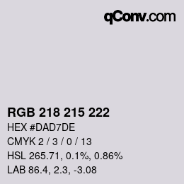 Color code: RGB 218 215 222 | qconv.com