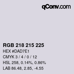 Farbcode: RGB 218 215 225 | qconv.com