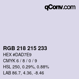 Color code: RGB 218 215 233 | qconv.com
