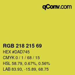 Color code: RGB 218 215 69 | qconv.com