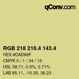 カラーコード: RGB 218 216.4 143.4 | qconv.com