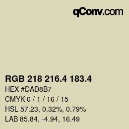 カラーコード: RGB 218 216.4 183.4 | qconv.com
