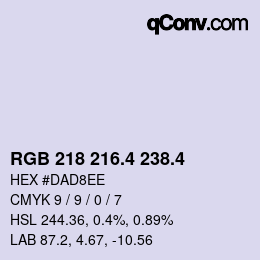 カラーコード: RGB 218 216.4 238.4 | qconv.com