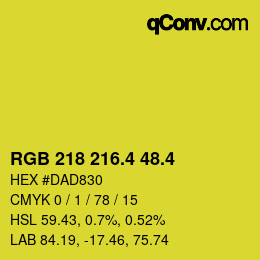 カラーコード: RGB 218 216.4 48.4 | qconv.com