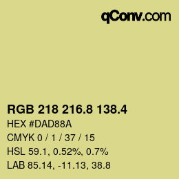 カラーコード: RGB 218 216.8 138.4 | qconv.com
