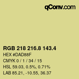 カラーコード: RGB 218 216.8 143.4 | qconv.com