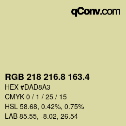 カラーコード: RGB 218 216.8 163.4 | qconv.com