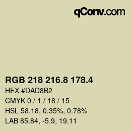 カラーコード: RGB 218 216.8 178.4 | qconv.com