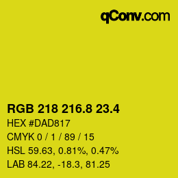 カラーコード: RGB 218 216.8 23.4 | qconv.com