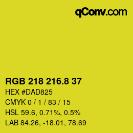 カラーコード: RGB 218 216.8 37 | qconv.com