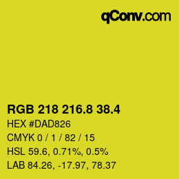 カラーコード: RGB 218 216.8 38.4 | qconv.com