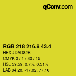 カラーコード: RGB 218 216.8 43.4 | qconv.com