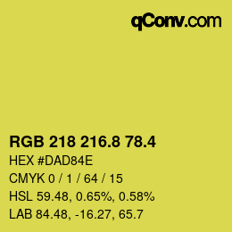 カラーコード: RGB 218 216.8 78.4 | qconv.com