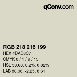 Código de color: RGB 218 216 199 | qconv.com