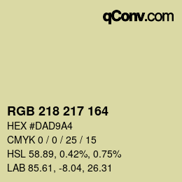 Color code: RGB 218 217 164 | qconv.com