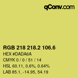 カラーコード: RGB 218 218.2 106.6 | qconv.com