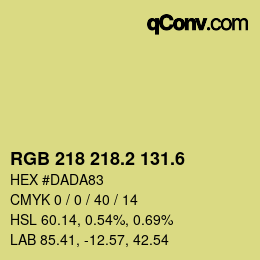 カラーコード: RGB 218 218.2 131.6 | qconv.com