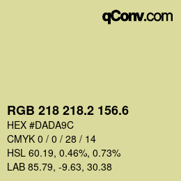 カラーコード: RGB 218 218.2 156.6 | qconv.com