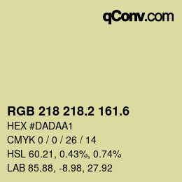 カラーコード: RGB 218 218.2 161.6 | qconv.com