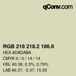 カラーコード: RGB 218 218.2 186.6 | qconv.com