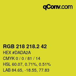 カラーコード: RGB 218 218.2 42 | qconv.com