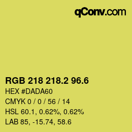 カラーコード: RGB 218 218.2 96.6 | qconv.com