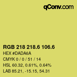 カラーコード: RGB 218 218.6 106.6 | qconv.com