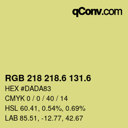 カラーコード: RGB 218 218.6 131.6 | qconv.com