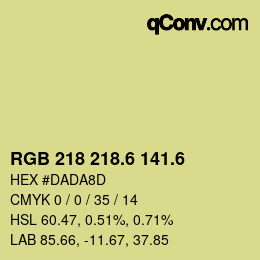 カラーコード: RGB 218 218.6 141.6 | qconv.com