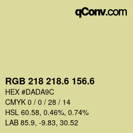 カラーコード: RGB 218 218.6 156.6 | qconv.com