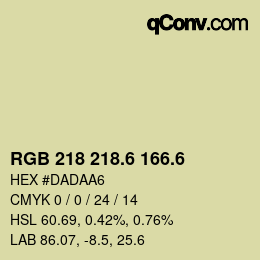 カラーコード: RGB 218 218.6 166.6 | qconv.com