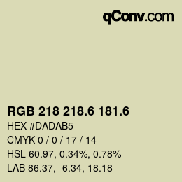 カラーコード: RGB 218 218.6 181.6 | qconv.com