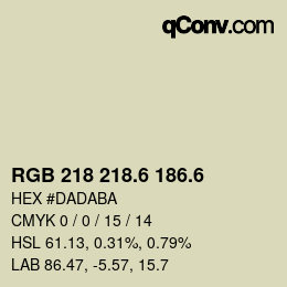 カラーコード: RGB 218 218.6 186.6 | qconv.com