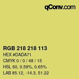 Color code: RGB 218 218 113 | qconv.com