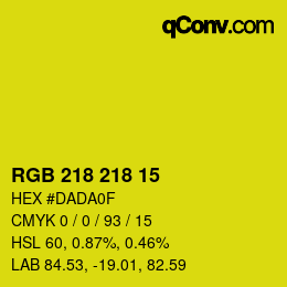Color code: RGB 218 218 15 | qconv.com