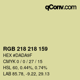 Color code: RGB 218 218 159 | qconv.com