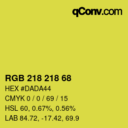 カラーコード: RGB 218 218 68 | qconv.com