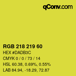 カラーコード: RGB 218 219 60 | qconv.com