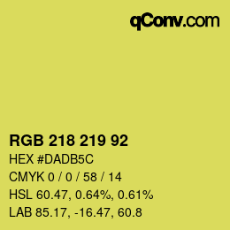 Color code: RGB 218 219 92 | qconv.com