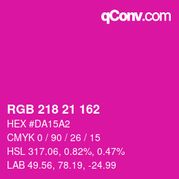 Color code: RGB 218 21 162 | qconv.com