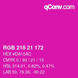 Color code: RGB 218 21 172 | qconv.com