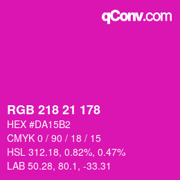 Color code: RGB 218 21 178 | qconv.com
