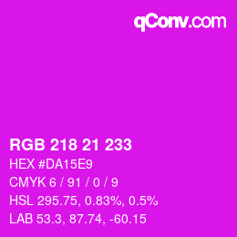 Color code: RGB 218 21 233 | qconv.com