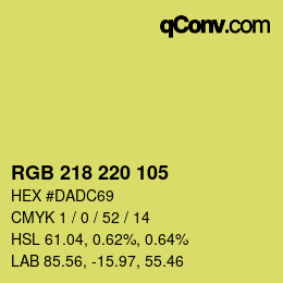 Color code: RGB 218 220 105 | qconv.com