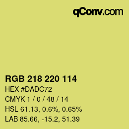 Color code: RGB 218 220 114 | qconv.com