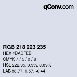 カラーコード: RGB 218 223 235 | qconv.com