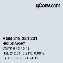 颜色代码: RGB 218 224 231 | qconv.com
